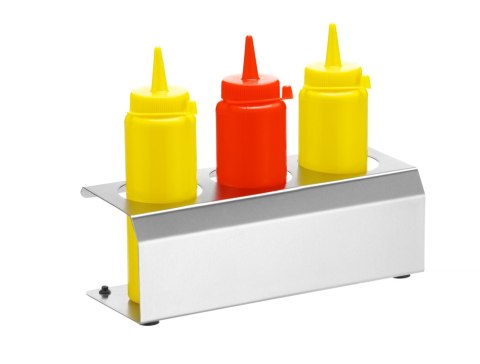 Organizer stojak na 3 butelki do sosów otwory 57 mm Hendi 557976