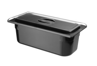 Czarna kuweta do lodów o pojemności 5 l wymiar 360x165 mm Hendi 807033