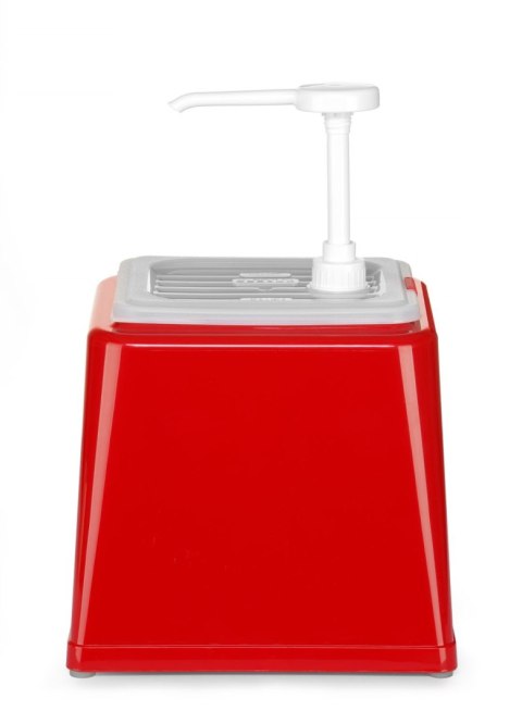 Dozownik pojemnik z pompką do sosów czerwony 2,5l 20ml Hendi 203521