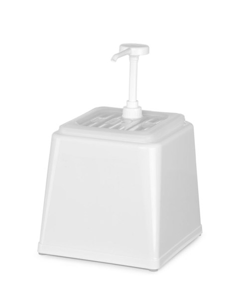 Dozownik z pompką do sosów pojemność 2,5 l porcja 20 ml biały Hendi 203545
