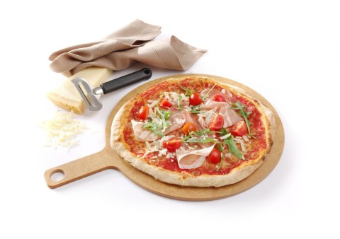 Drewniana deska do pizzy z poręcznym uchwytem średnica 305 mm Hendi 505533