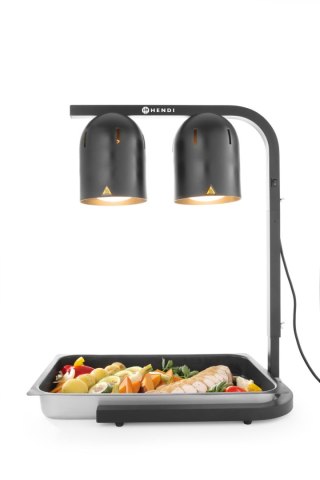 Lampa do podgrzewania jedzenia czarna stylowy promiennik ciepła Hendi 273913