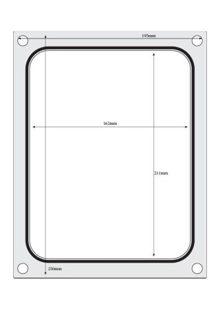 Matryca do zgrzewarki tacek gastronomiczna wymiar 227x178 mm Hendi 805572