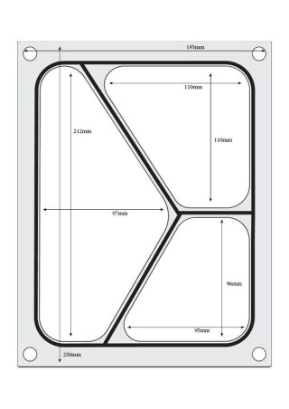 Matryca do zgrzewarki tacek trójdzielna wymiar 227x178 mm Hendi 805626