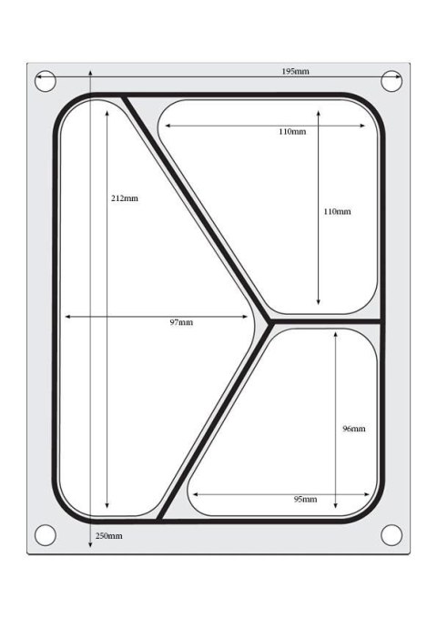 Matryca do zgrzewarki tacek trójdzielna wymiar 227x178 mm Hendi 805626