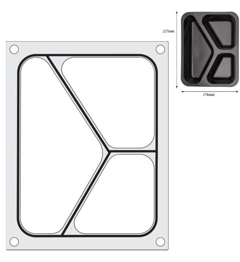 Matryca do zgrzewarki tacek trójdzielna wymiar 227x178 mm Hendi 805626