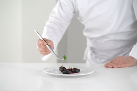 Pęseta kuchenna zakrzywiona precyzyjna stal nierdzewna 24 cm Hendi 680063
