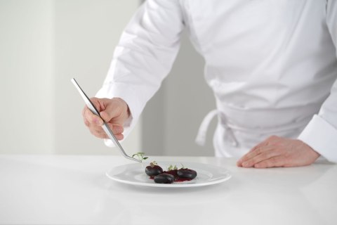 Pęseta kuchenna zakrzywiona precyzyjna stal nierdzewna 24 cm Hendi 680063