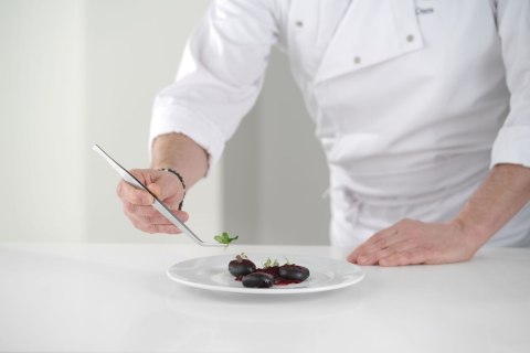 Pęseta kuchenna zakrzywiona precyzyjna stal nierdzewna 24 cm Hendi 680063