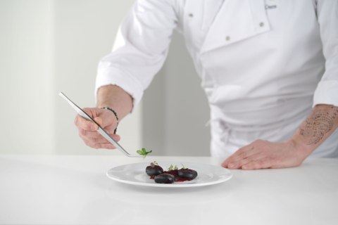 Pęseta kuchenna zakrzywiona precyzyjna stal nierdzewna 24 cm Hendi 680063