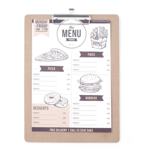 Podkładka pod menu z klipsem 240x330 mm materiał MDF Hendi 664155