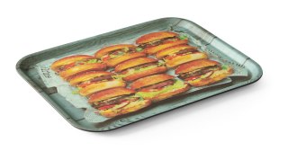 Taca kelnerska z motywem Burgery antypoślizgowa 43x33 cm Hendi 508008