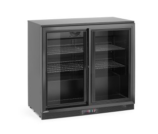 Lodówka barowa drzwiami suwanymi czarna 158 l 230V 160W HENDI Arktic 236888