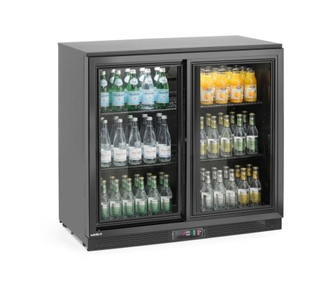 Lodówka barowa drzwiami suwanymi czarna 158 l 230V 160W HENDI Arktic 236888