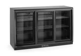 Lodówka barowa drzwiami suwanymi czarna 308 l 230V 160W HENDI Arktic 236901