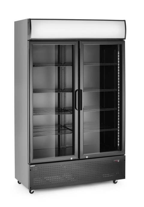 Lodówka barowa podświetlany panel 2-drzwiowa czarna 512 l HENDI Arktic 236949