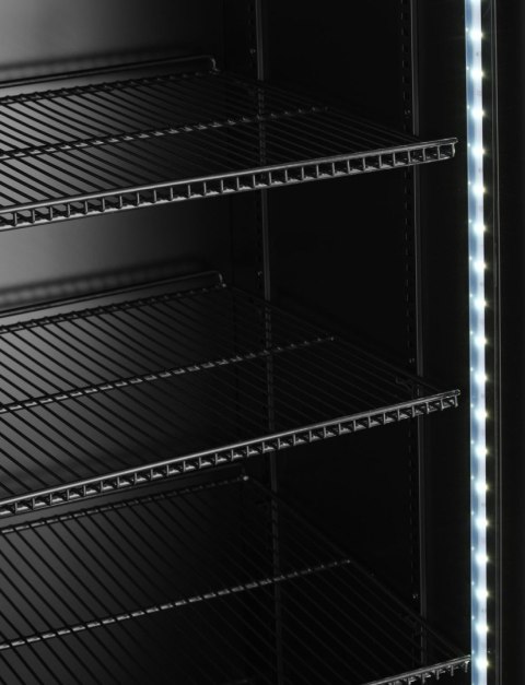 Lodówka barowa podświetlany panel 2-drzwiowa czarna 512 l HENDI Arktic 236949