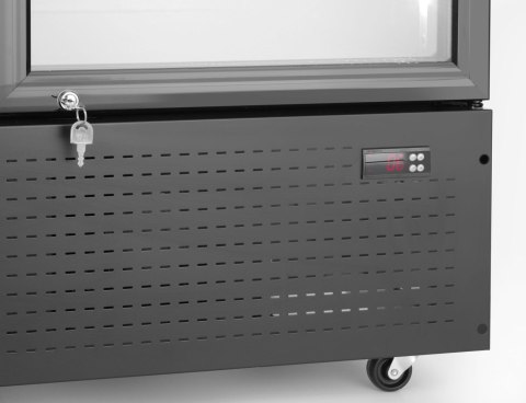 Lodówka barowa podświetlany panel 2-drzwiowa czarna 512 l HENDI Arktic 236949