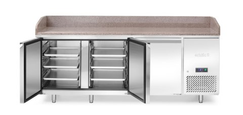 Stół chłodniczy do pizzy 3-drzwiowy blat granitowy 375 l Hendi Arktic 220252
