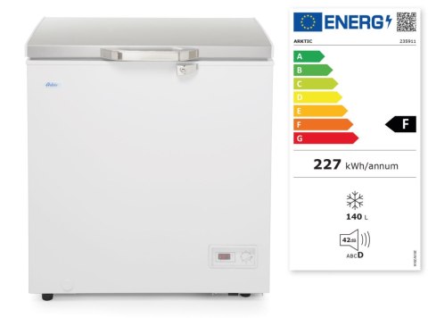 Zamrażarka skrzyniowa Arktic z białą pokrywą 140 l Hendi 235911
