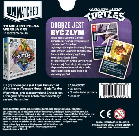 GRA UNMATCHED: TMNT SHREDER vs KRANG - dodatek - OGRY GAMES