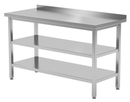 Stół nierdzewny z 2 półkami 100x60x85 | Polgast