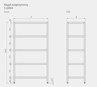 Regał Nierdzewny Gastronomiczny 100x40x180 Polgast 335104