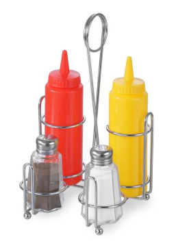 Zestaw do przypraw: ketchup, musztarda, pieprz, sól | HENDI