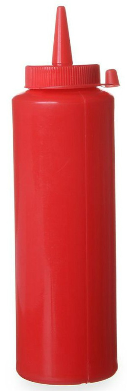 Dyspenser butelka do sosów 0.35L czerwona | Hendi