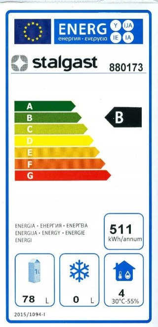 Szafa Chłodnicza Lodówka 130l Stalgast 880173