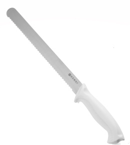 Nóż do pieczywa ostrze 25 cm biały HACCP | Hendi