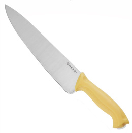 Nóż kucharski, ostrze 24 cm, żółty | Hendi