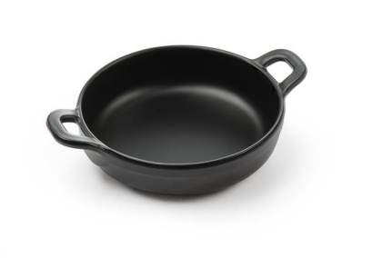 Rondelek czarny mini okrągły melamina do serwowania 189x147 mm Hendi 564530