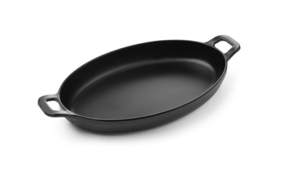Rondelek czarny mini owalny melamina do serwowania 263x140 mm Hendi 564554