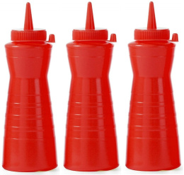 Butelkay do zimnych sosów 3x0,2l | czerwone | ergonomiczne | HENDI