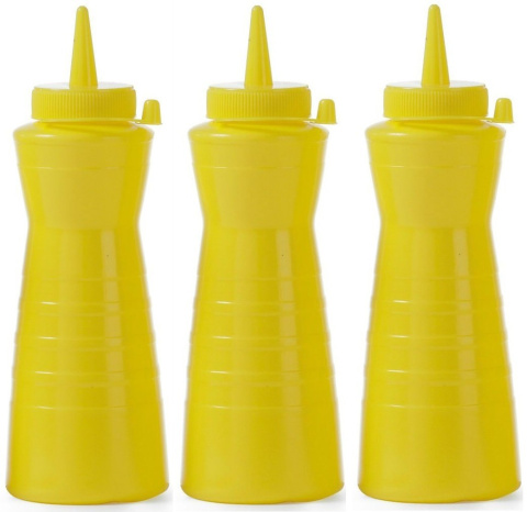Butelkay do zimnych sosów 3x 0,2l | żółte | ergonomiczne | HENDI
