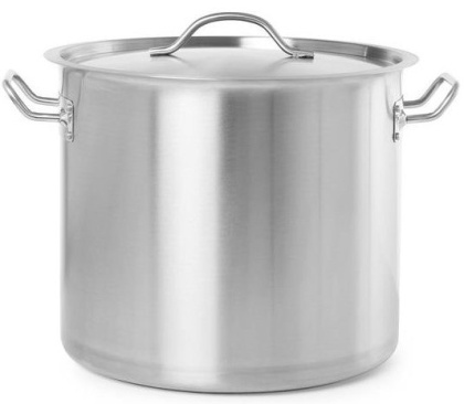 Gastronomiczny garnek nierdzewny z pokrywką 21 l średnica 30 cm Hendi 832899