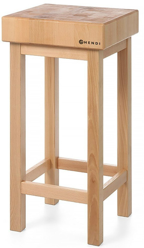 Kloc masarski drewniany 40x40x85/15 cm | Hendi 505625
