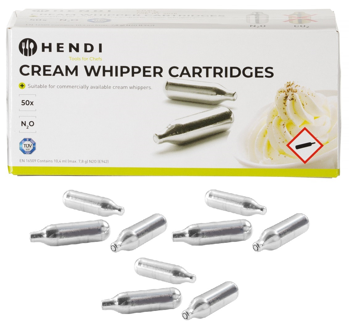 Naboje do bitej śmietany N2O 50 sztuk | Hendi 586907