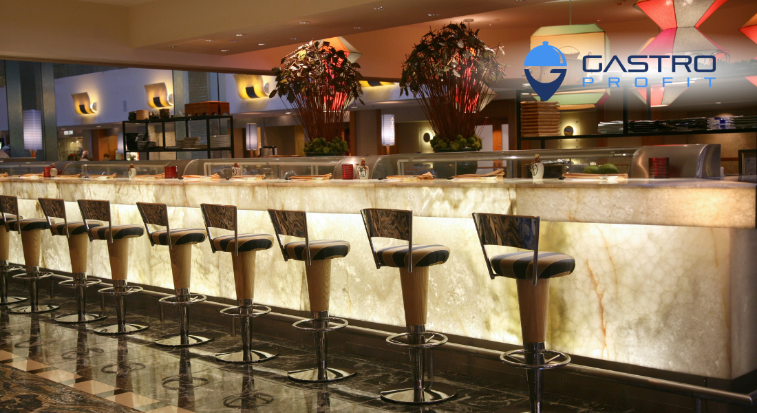 Nowoczesny sushi bar oparty o projekt technologiczny Gastroprofit